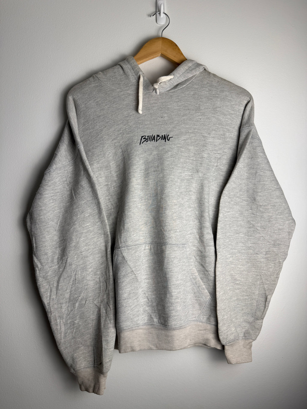 Vintage Billabong Grey Spellout Hoodie - L