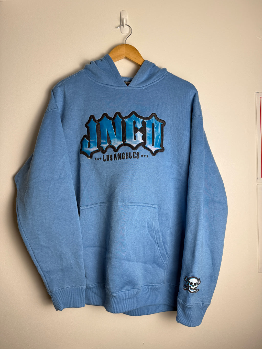 Vintage Baby Blue JNCO Spellout Hoodie - L