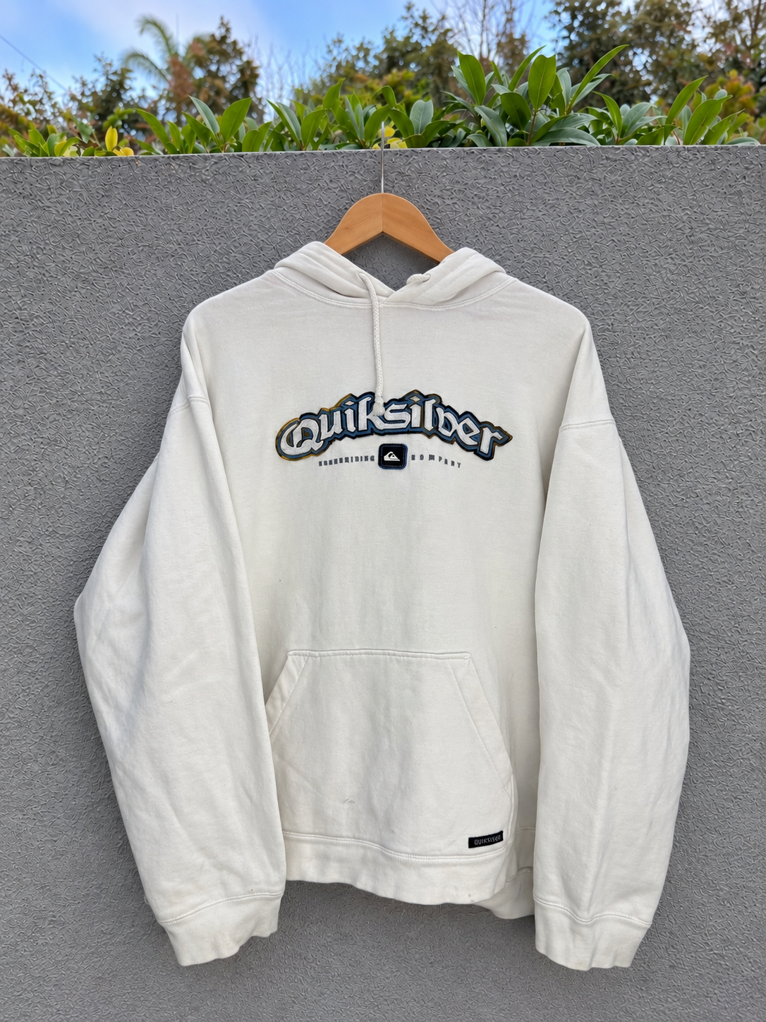 RARE Vintage Quicksilver Spellout Hoodie - L