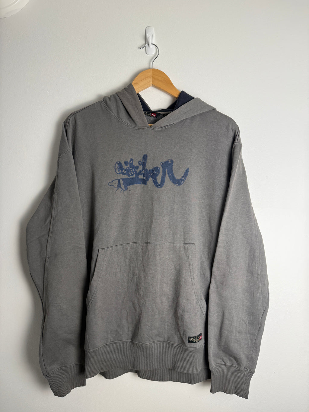 Vintage Quicksilver SpellOut Hoodie - L