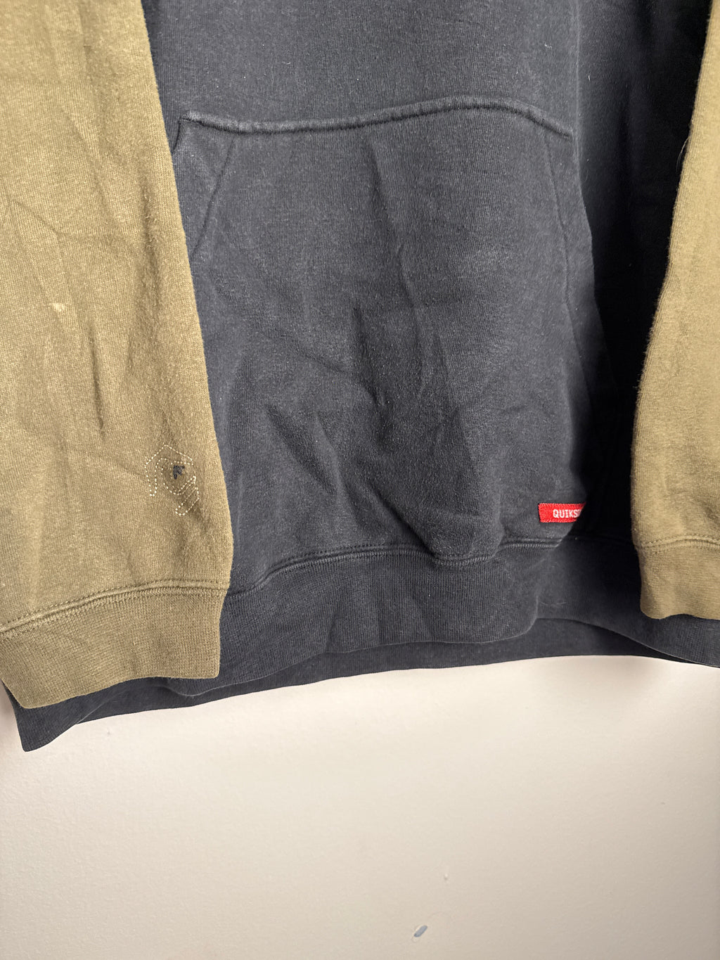 RARE Vintage Quicksilver Two Tone Spellout Hoodie - L