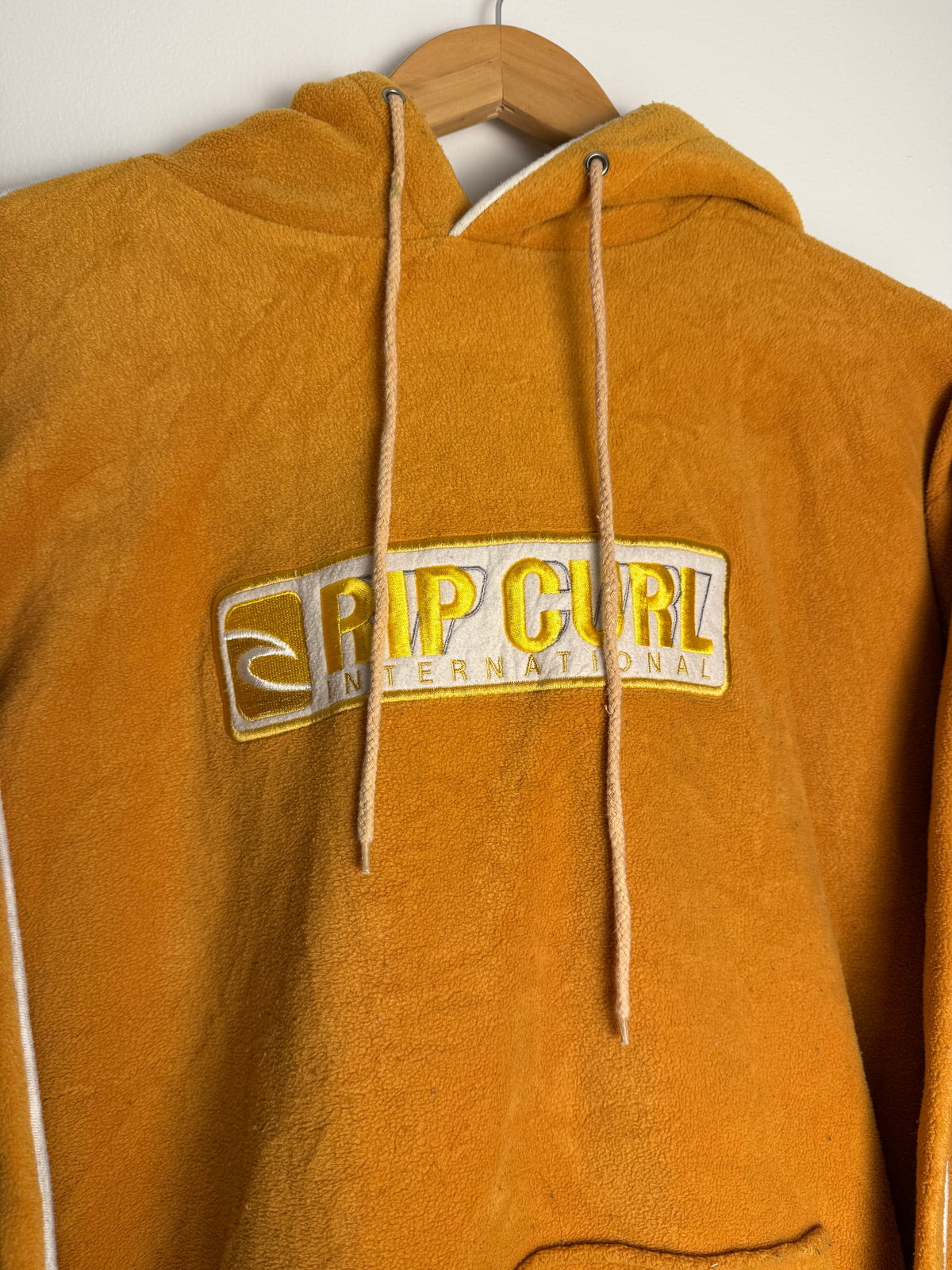 Vintage Ripcurl Yellow Fleece Hoodie - L
