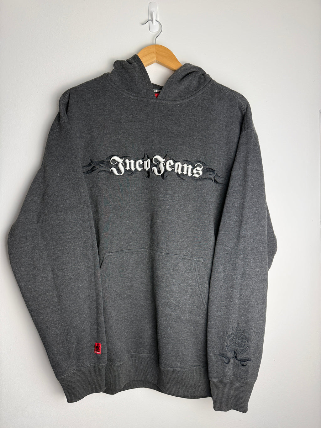 Vintage Dark Grey JNCO Tribal Hoodie - XL