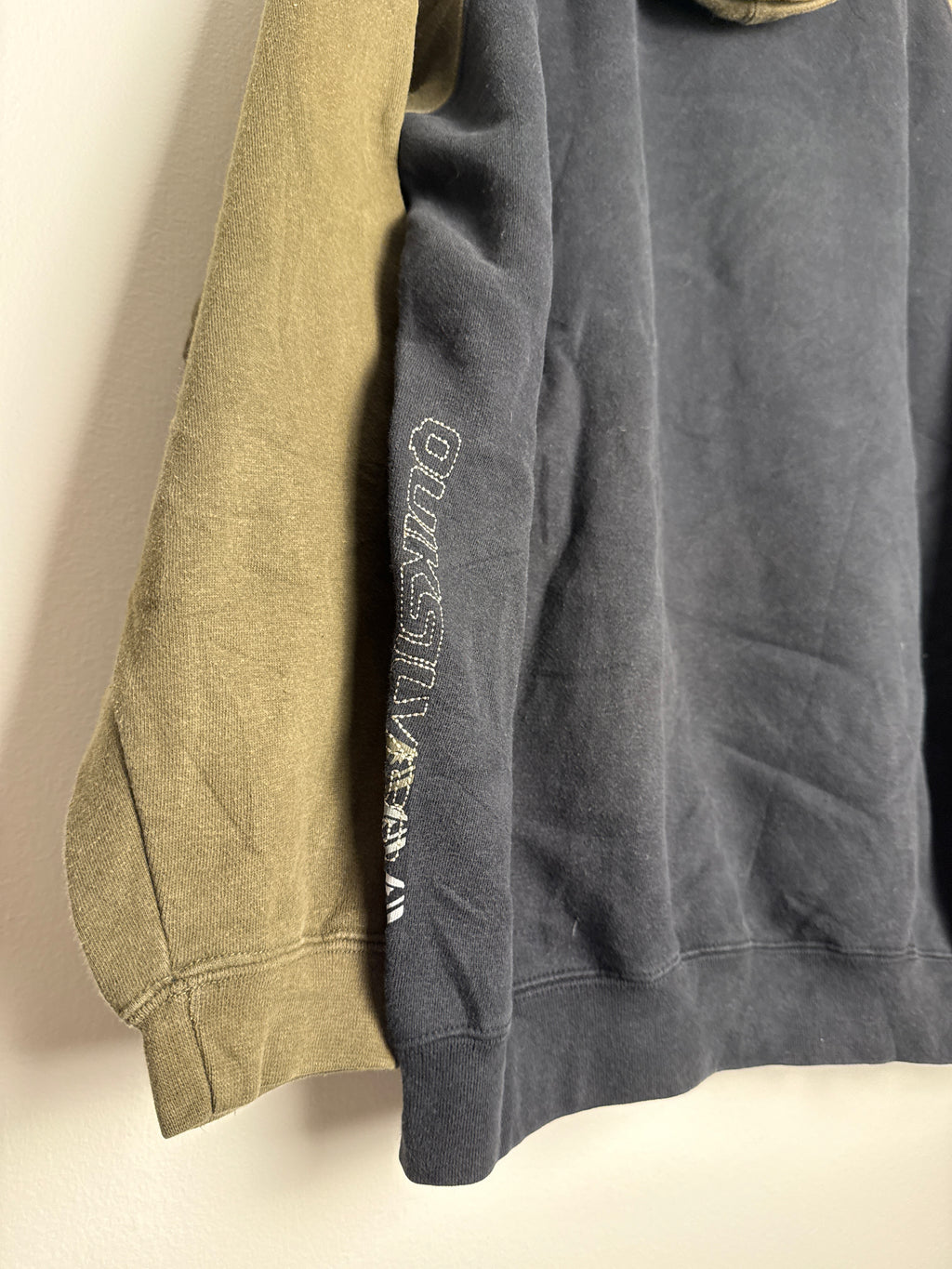 RARE Vintage Quicksilver Two Tone Spellout Hoodie - L