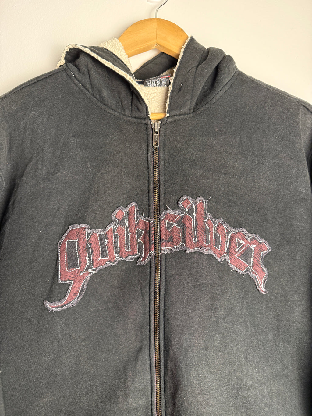 Vintage Quicksilver Spellout Zip-Up Hoodie - L/XL