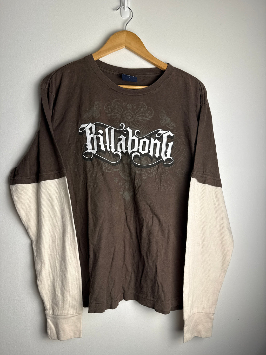 Vintage Y2K Billabong Layered Waffle Knit T-Shirt - L