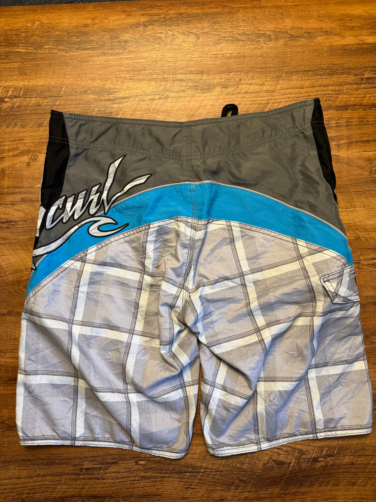 Vintage Plaid Ripcurl SpellOut Boardies - 33/34
