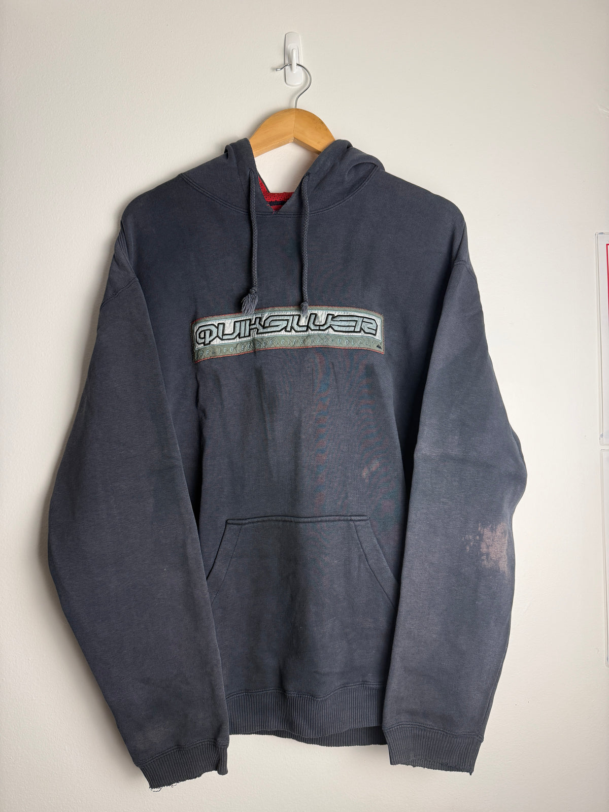 Vintage Quicksilver SpellOut Hoodie - L