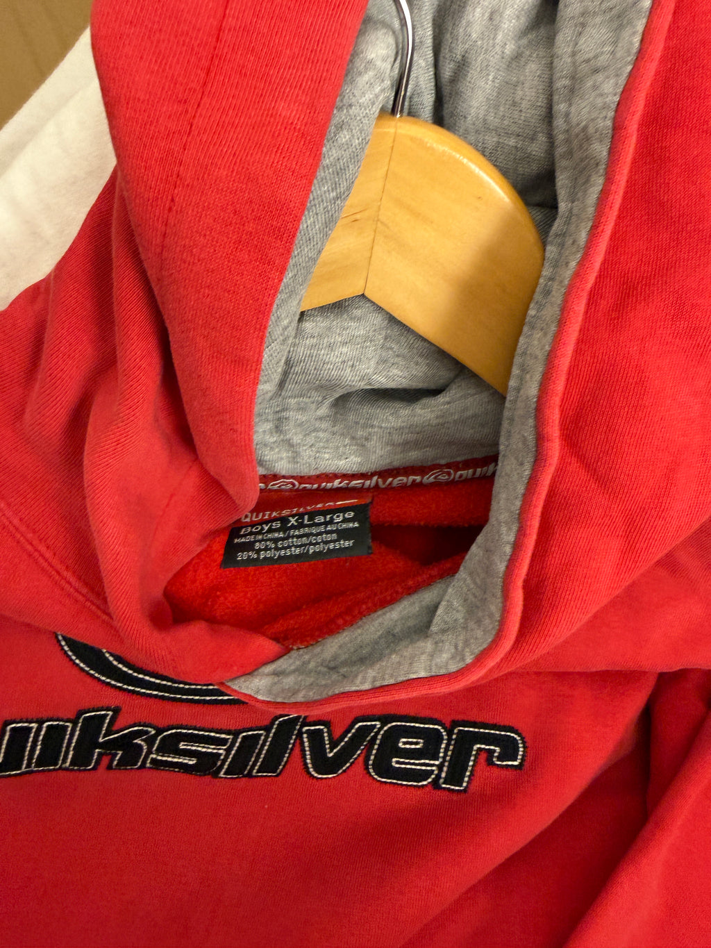 Vintage Quicksilver Spellout Hoodie - M