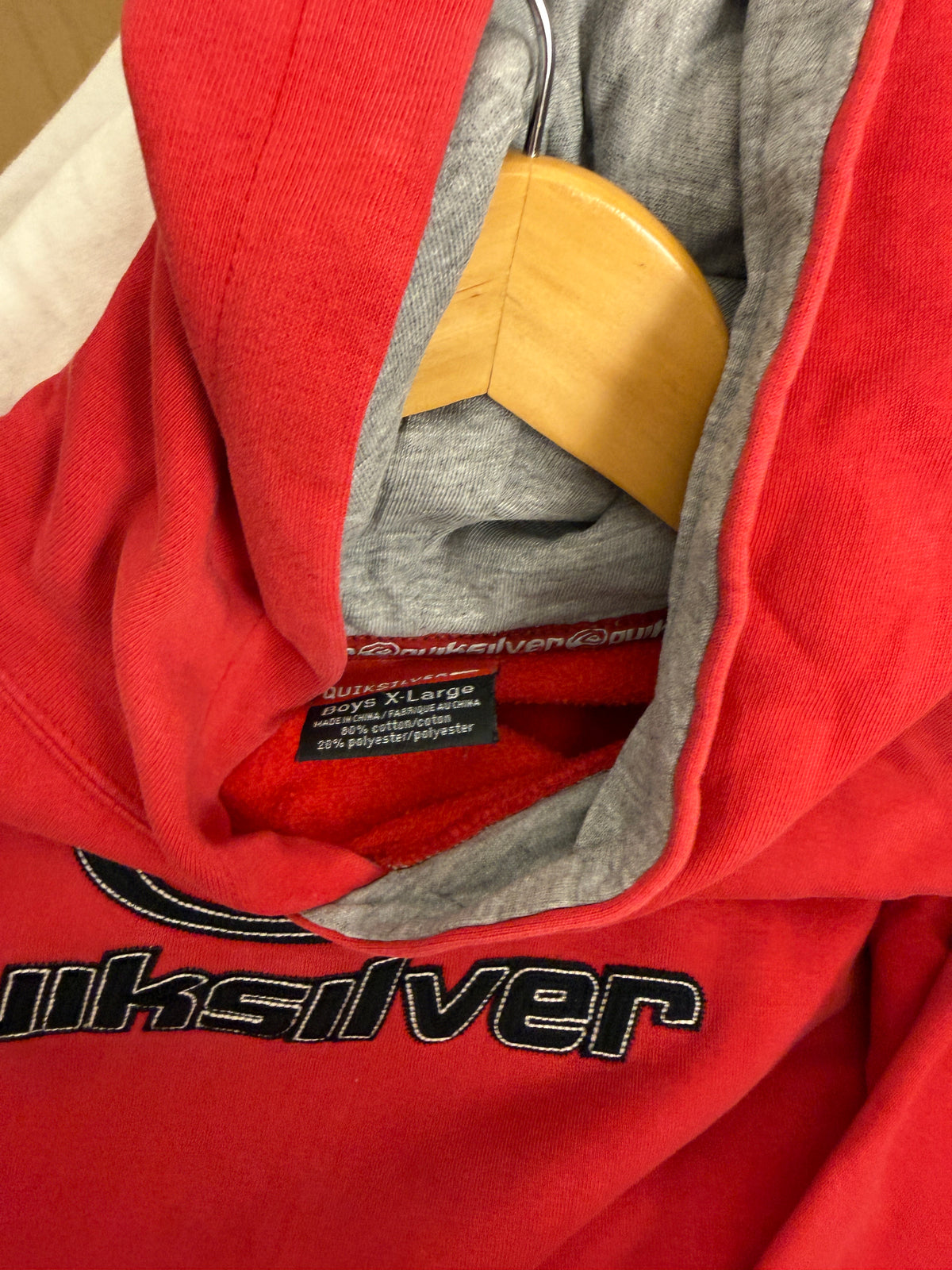 Vintage Quicksilver Spellout Hoodie - M
