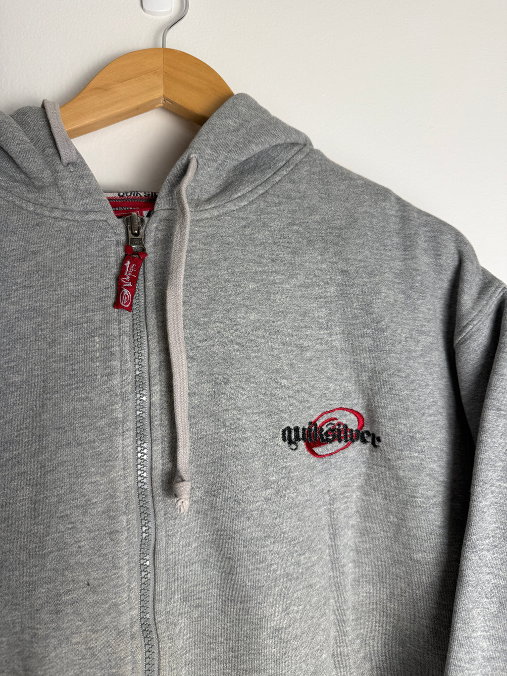 Vintage Quicksilver Spellout Zip-Up Hoodie - L