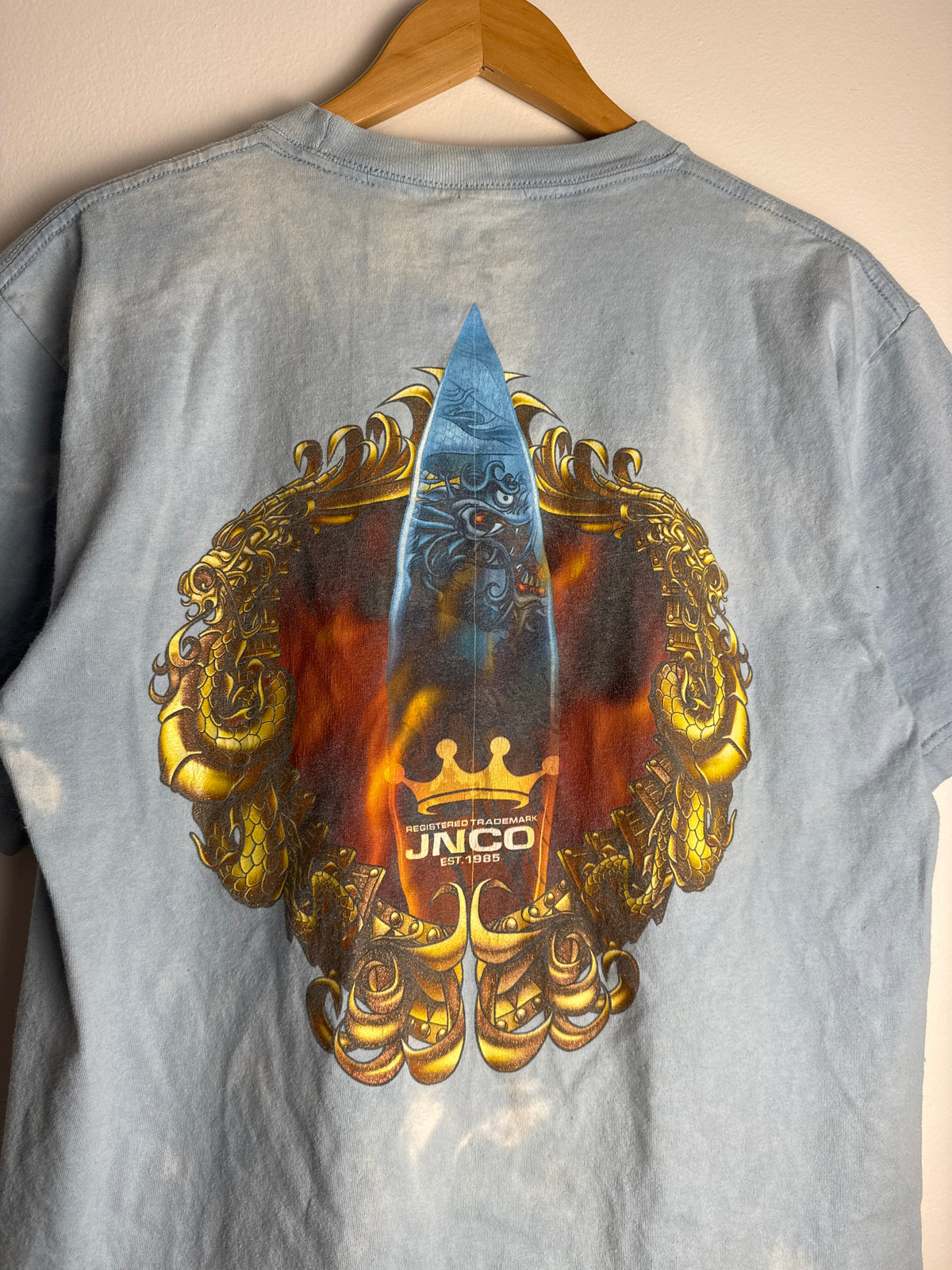 Vintage JNCO Flaming Surfboard T-Shirt - L/XL