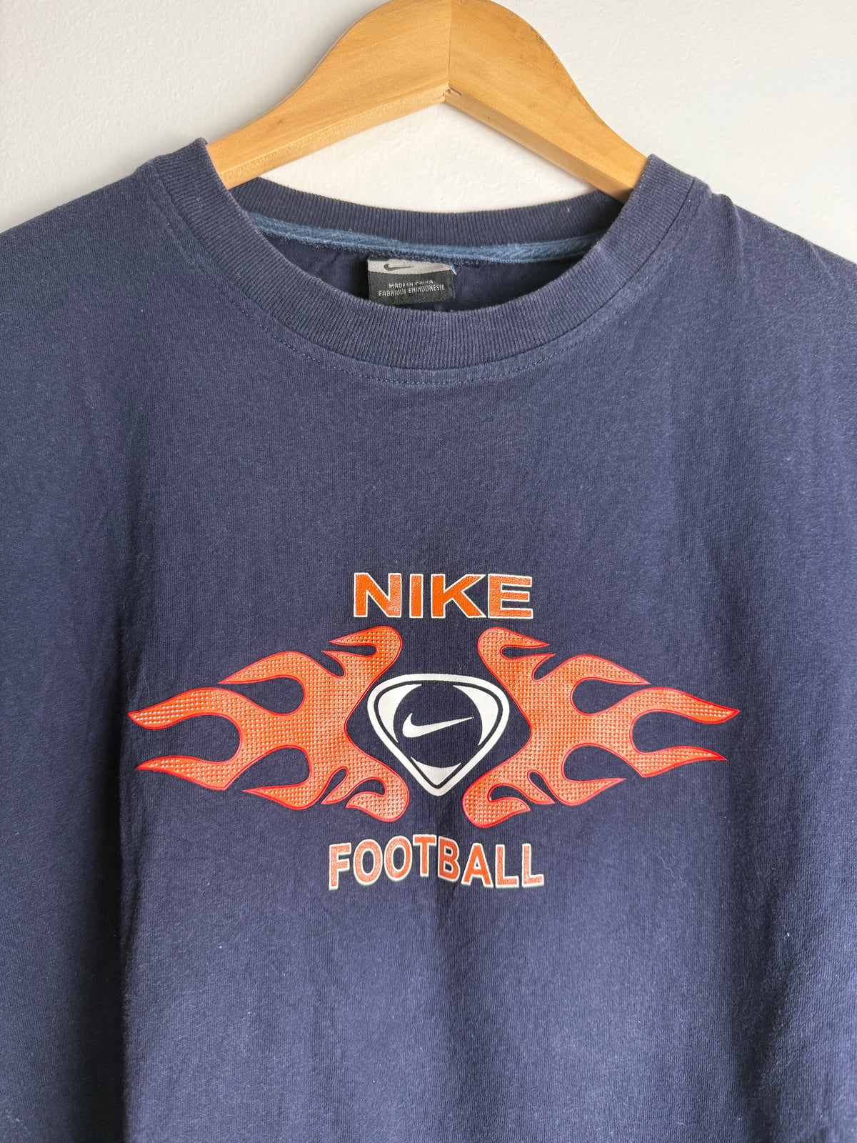 Vintage Flame Nike Football T-Shirt - L