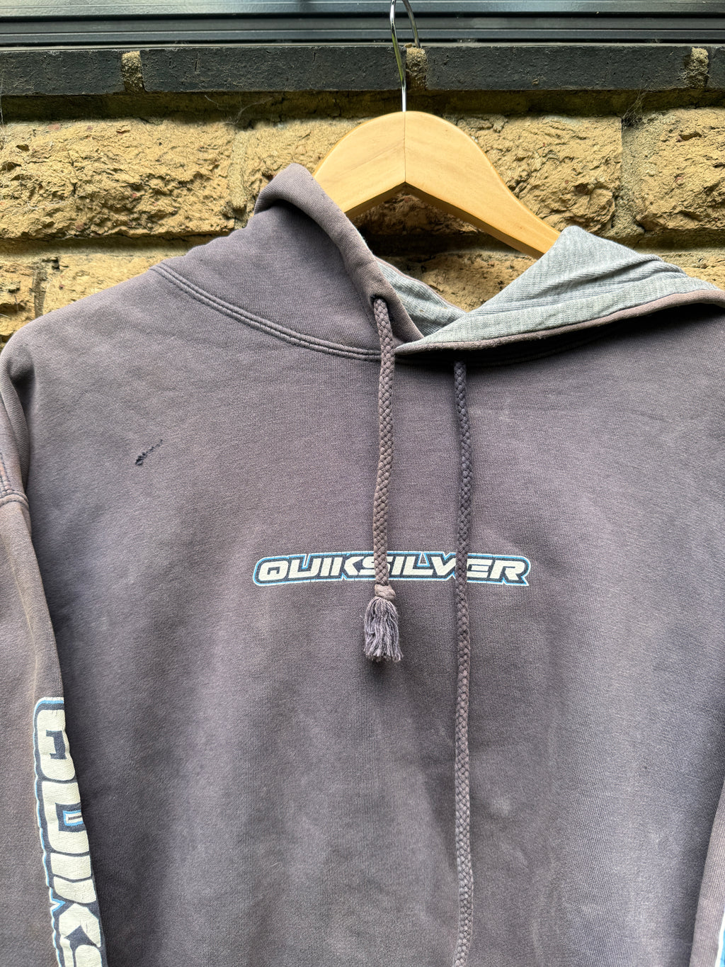 RARE Faded Quicksilver Quad Hit Hoodie - L