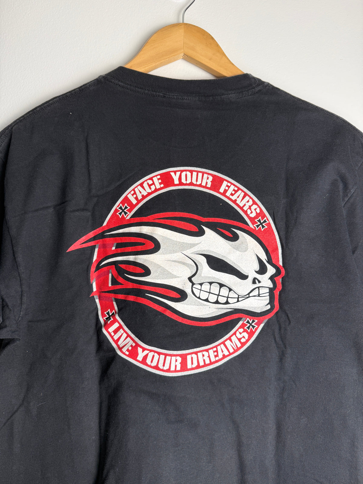 Vintage No Fear Centre SpellOut T-shirt - L
