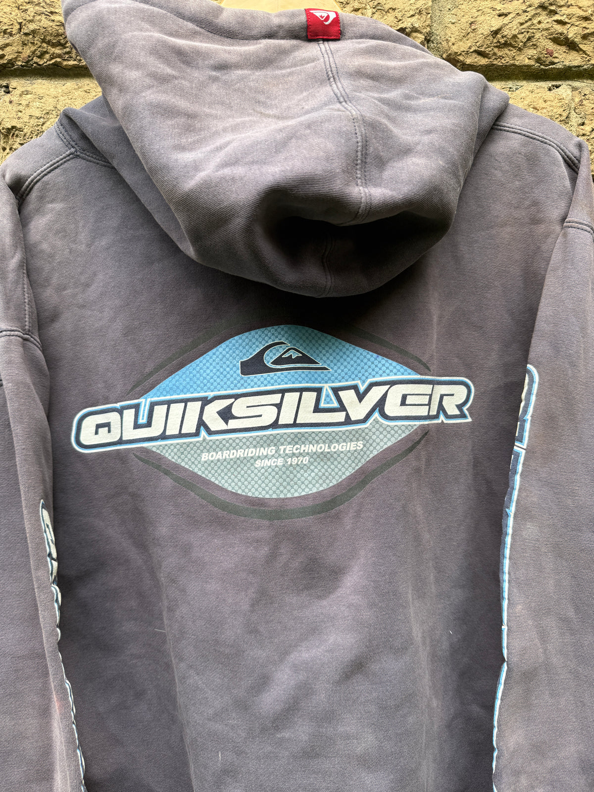 RARE Faded Quicksilver Quad Hit Hoodie - L
