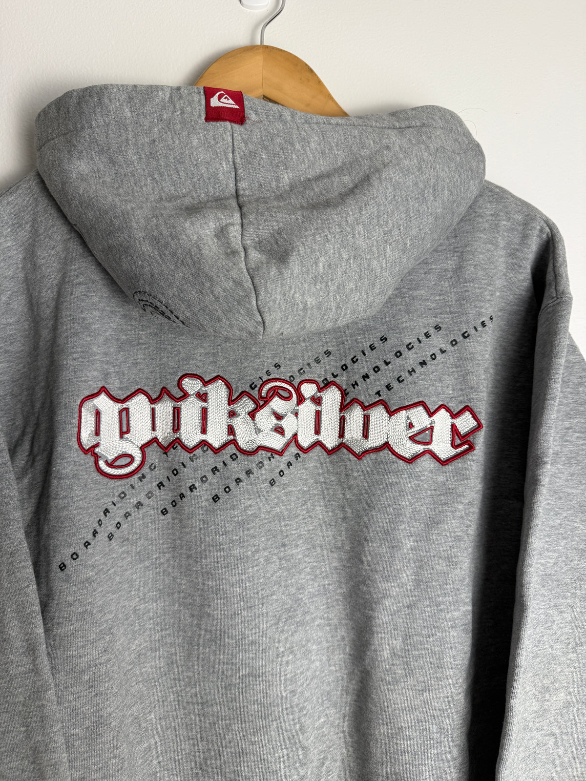 Vintage Quicksilver Spellout Zip-Up Hoodie - L