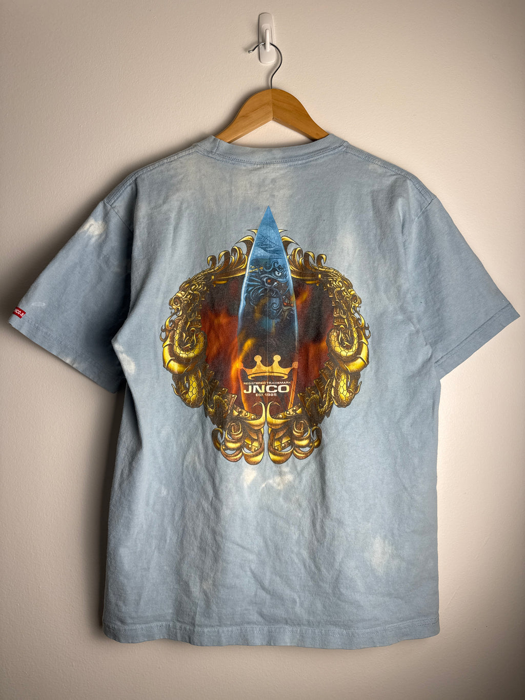 Vintage JNCO Flaming Surfboard T-Shirt - L/XL