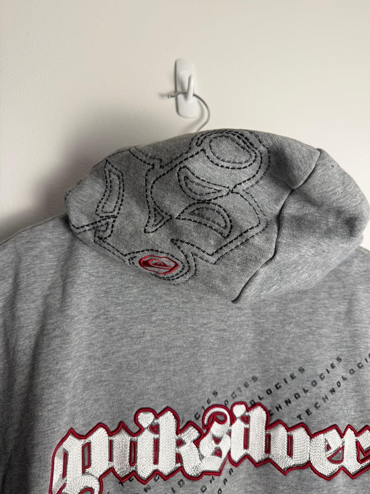 Vintage Quicksilver Spellout Zip-Up Hoodie - L