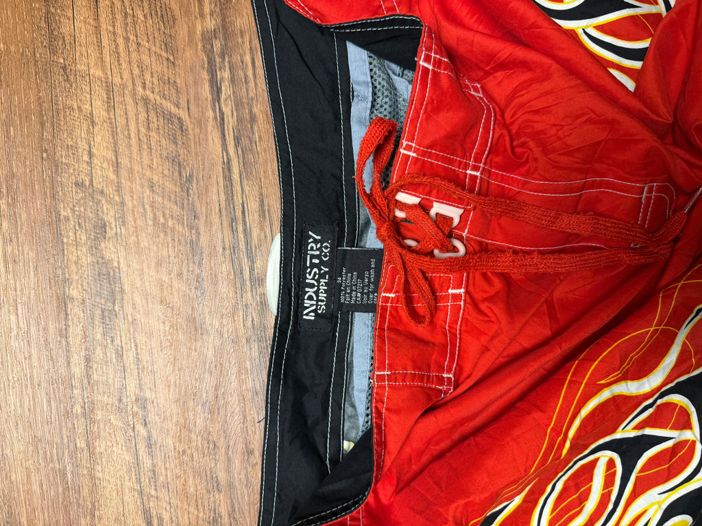 Vintage Y2K Flame Boardshorts - 34