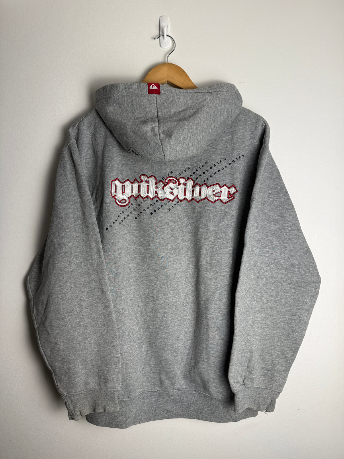 Vintage Quicksilver Spellout Zip-Up Hoodie - L