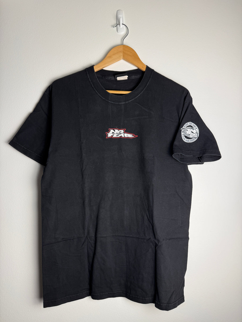 Vintage No Fear Centre SpellOut T-shirt - L
