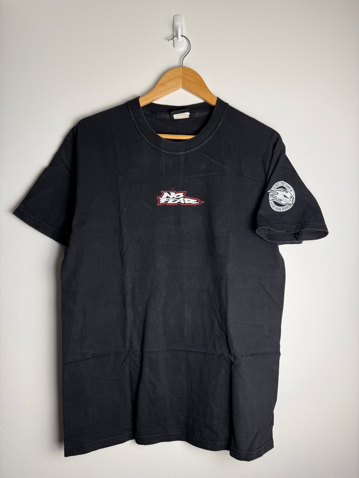 Vintage No Fear Centre SpellOut T-shirt - L