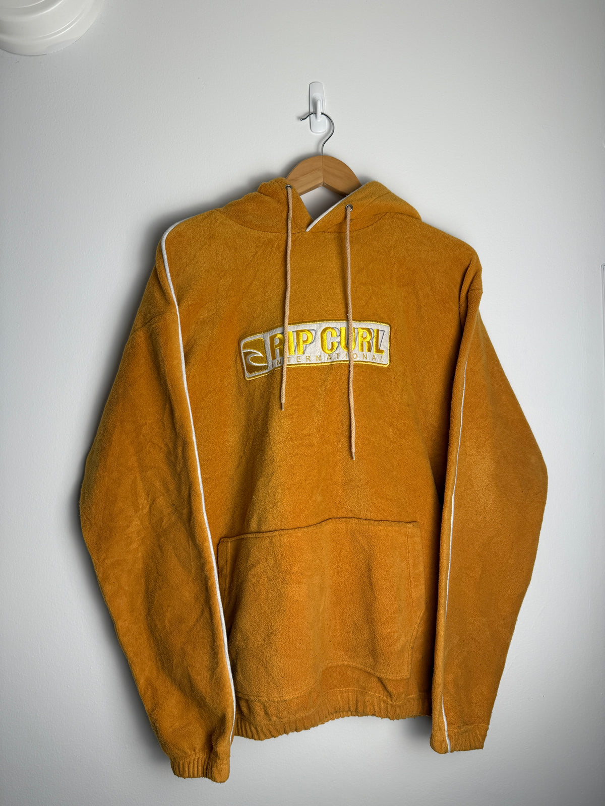 Vintage Ripcurl Yellow Fleece Hoodie - L