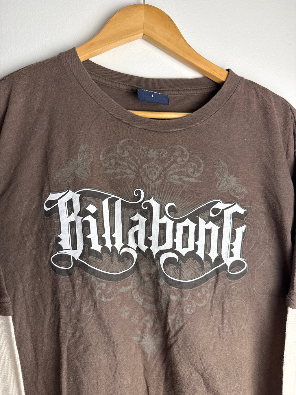 Vintage Y2K Billabong Layered Waffle Knit T-Shirt - L