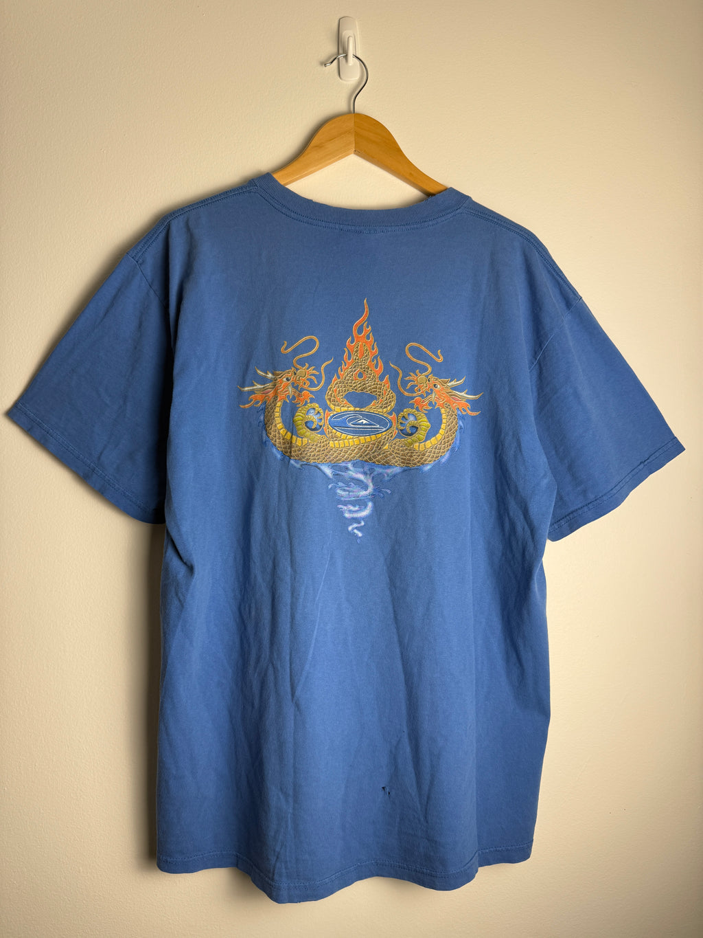 Vintage Quicksilver Flaming Dragon T-Shirt - L