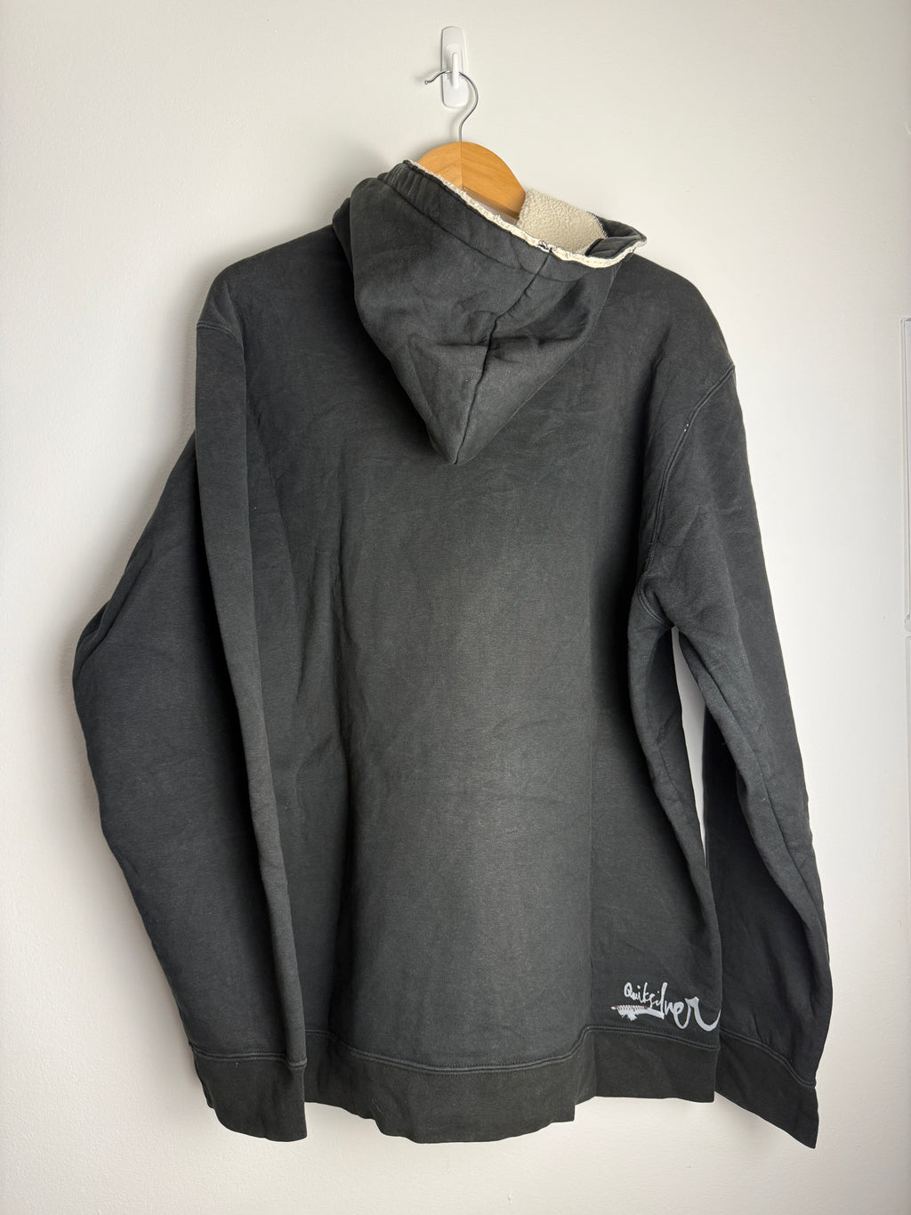 Vintage Quicksilver Spellout Zip-Up Hoodie - L/XL