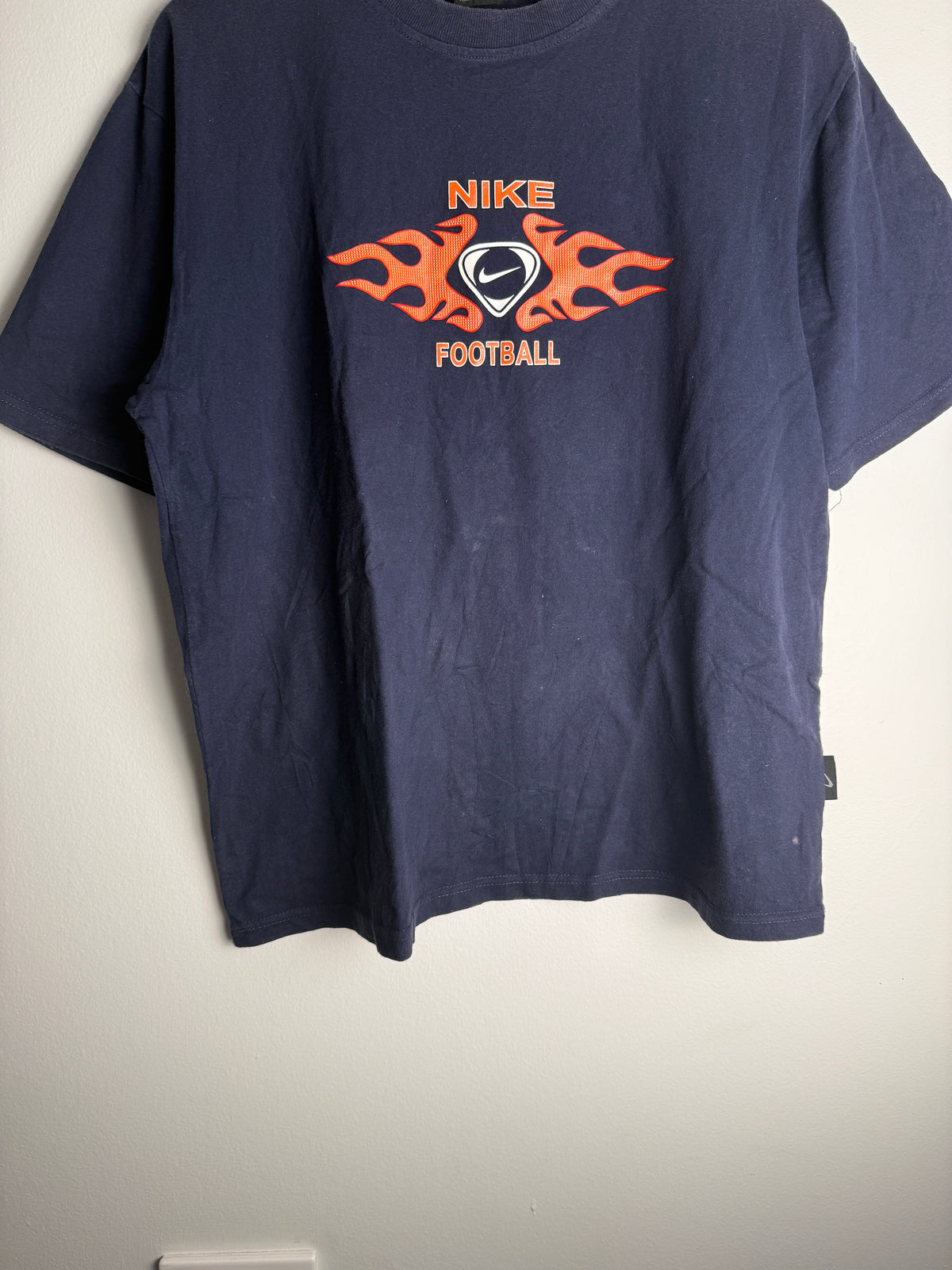 Vintage Flame Nike Football T-Shirt - L
