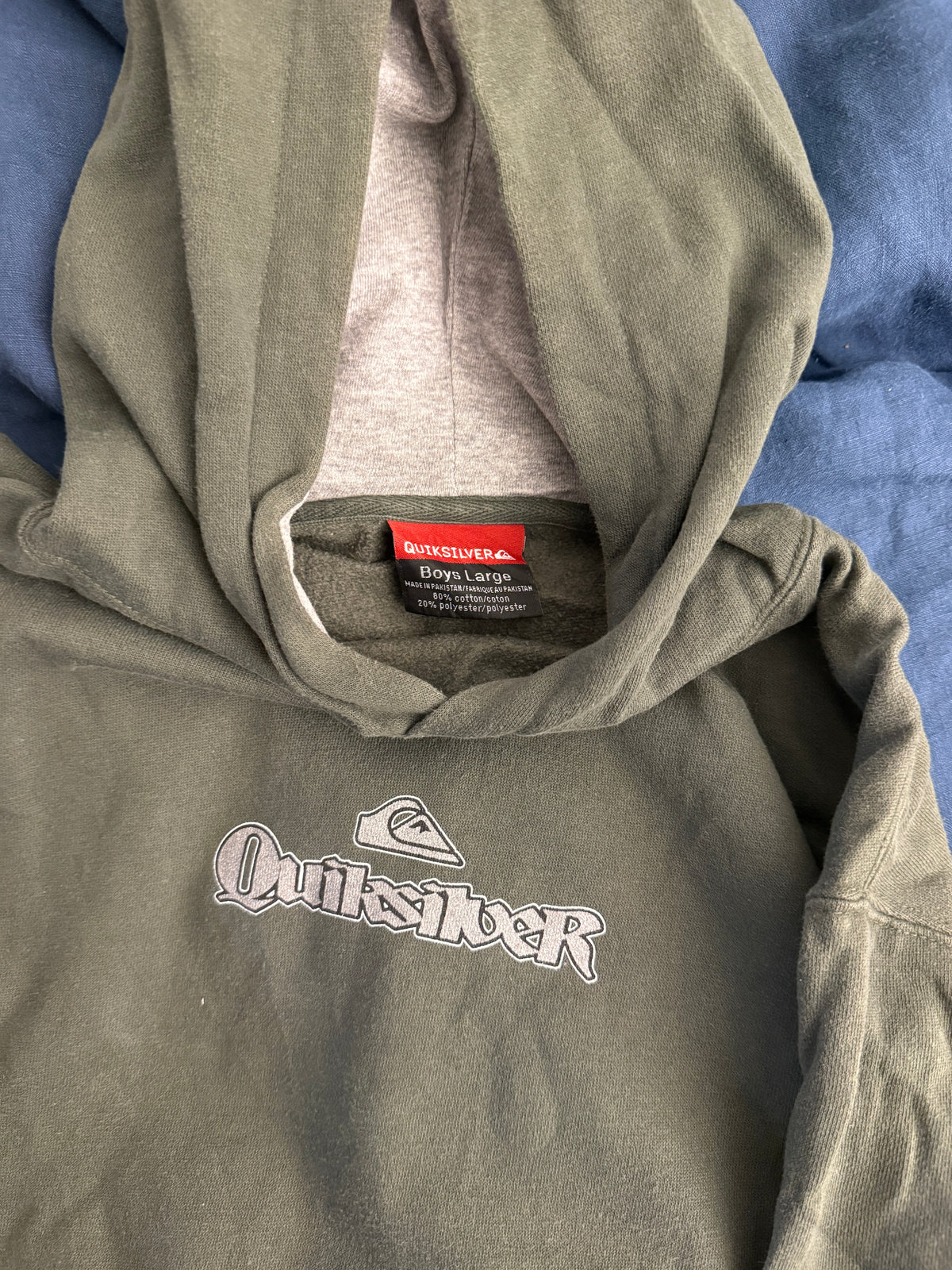 Vintage Quicksilver SpellOut Hoodie - M