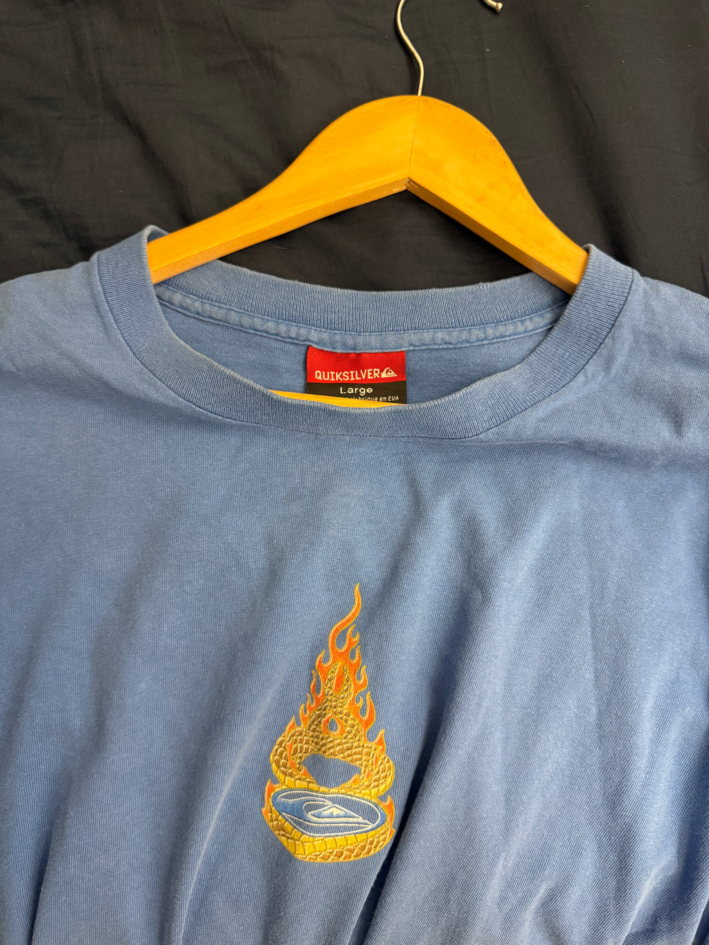 Vintage Quicksilver Flaming Dragon T-Shirt - L