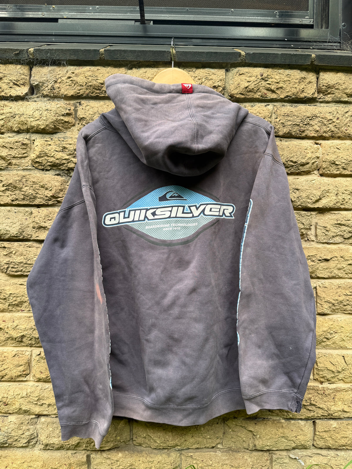 RARE Faded Quicksilver Quad Hit Hoodie - L