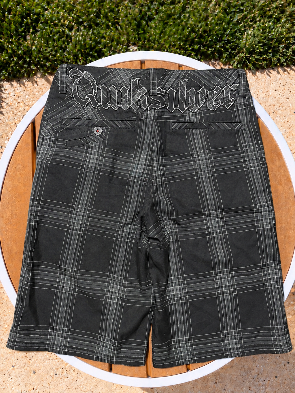 Vintage Quicksilver SpellOut Plaid Shorts - 30