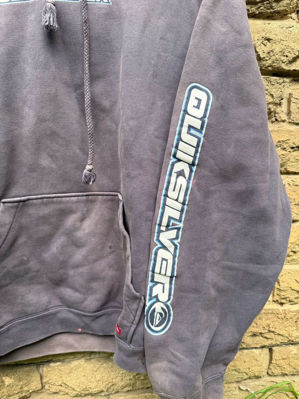 RARE Faded Quicksilver Quad Hit Hoodie - L