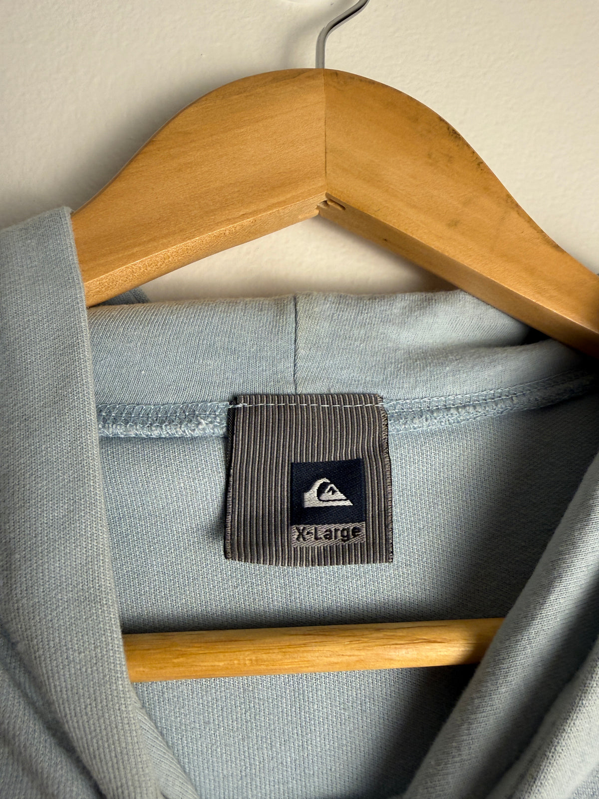 Vintage Baby Blue Quicksilver SpellOut Hoodie - L